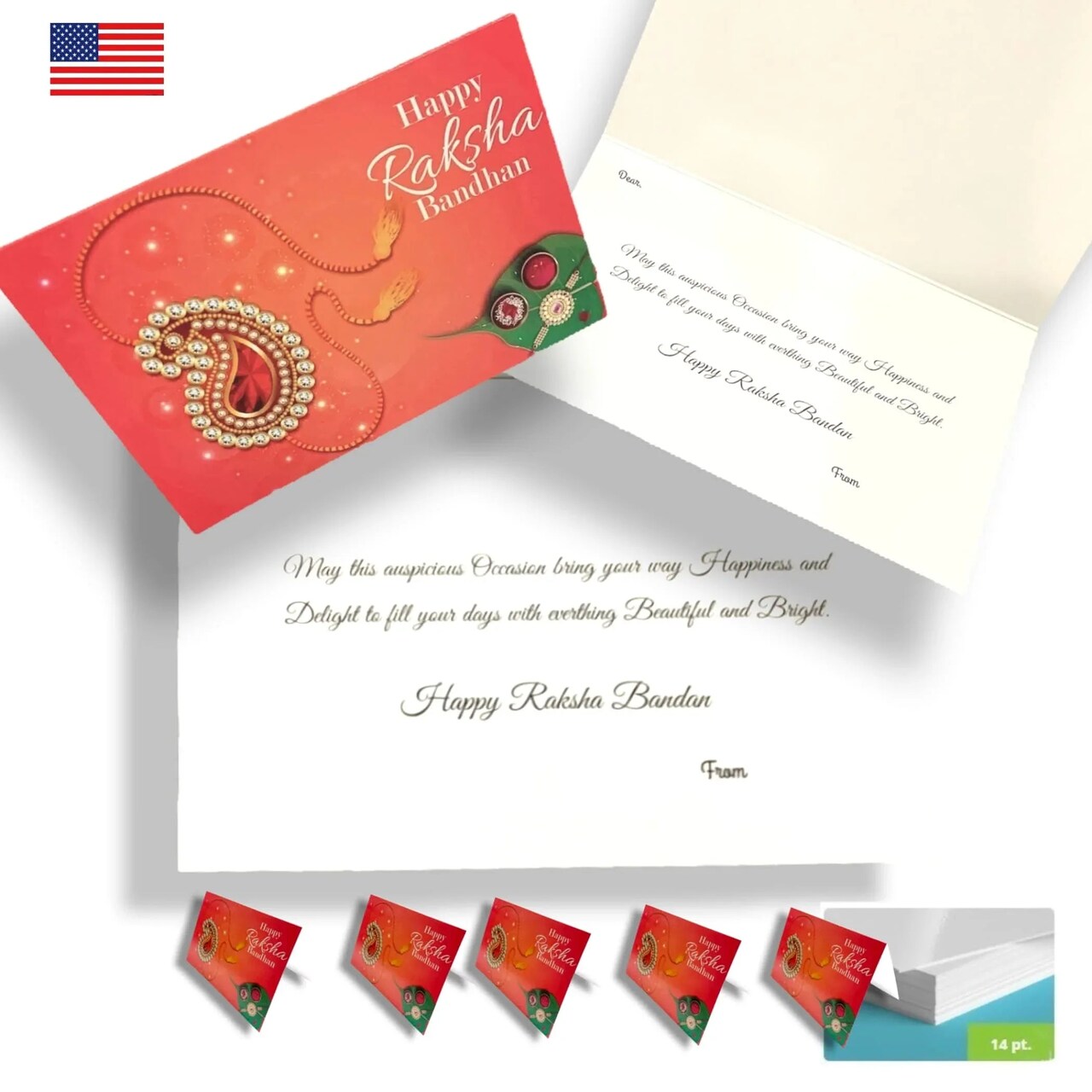 Bulk Rakhi Greeting Card, Raksha Bandan Greeting Card, Rakhi Card for Brother, Happy Raksha Bandhan, Rakhi Card